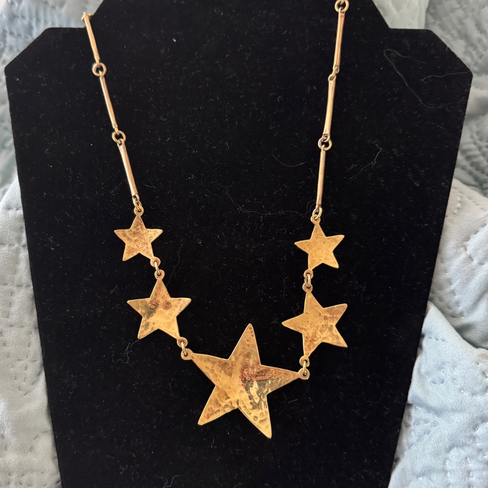 Jeep Collins Brass and Sterling 5 Stars Necklace - Picture 4 of 9